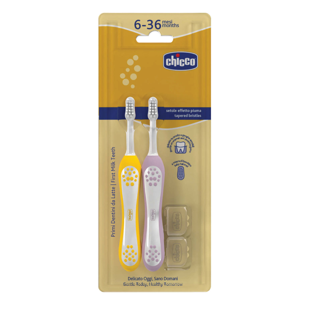 Chicco Combo First Teeth Toothbrush 6-36M (2pcs /pk)