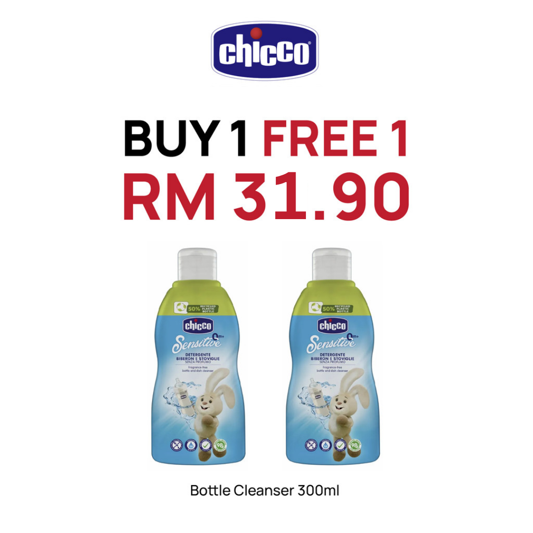 Chicco [B1F1] Bottle Cleanser SHORT EXPIRY: Dec 2026 (300ml x2)