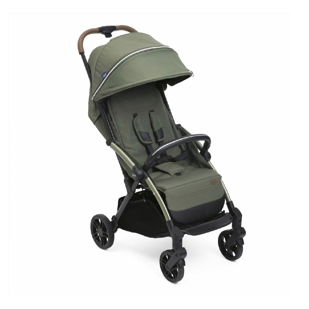 Chicco Goody XPlus auto-fold stroller in olive green