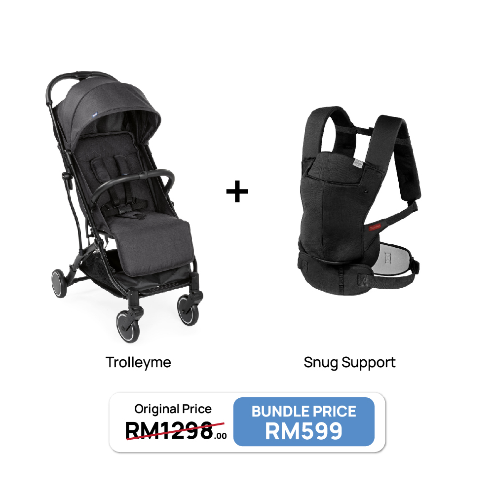 Chicco [Bundle Set] Trolleyme Stroller + Snug Support Baby Carrier