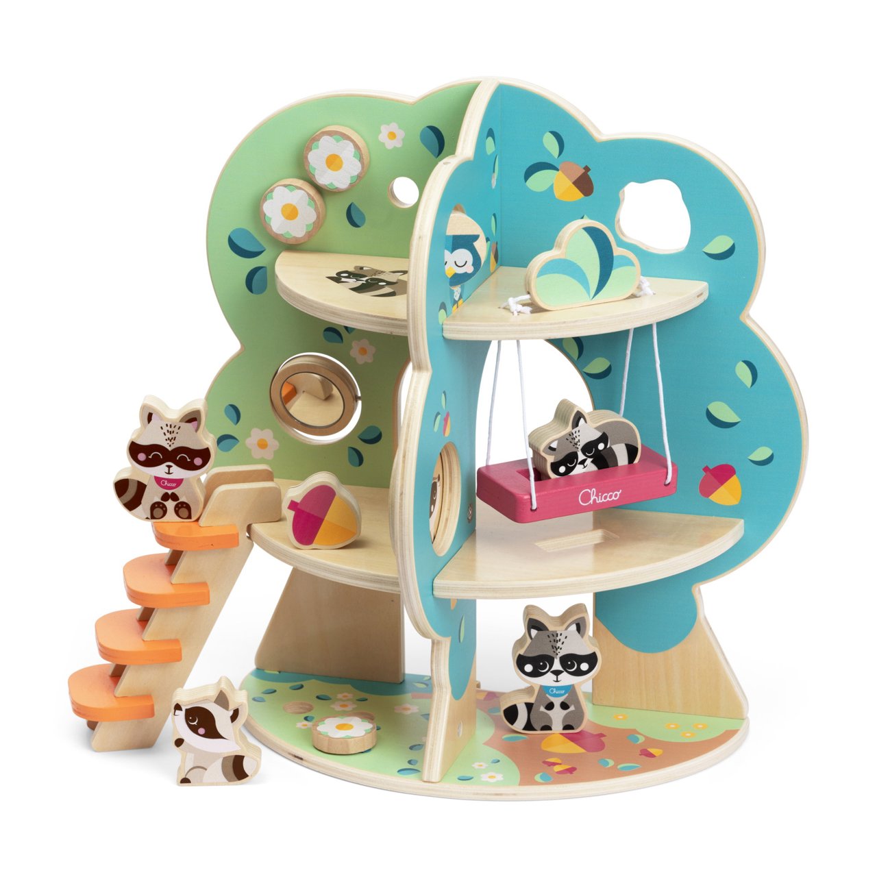 Chicco Raccoon Tree Deluxe Wooden Playset