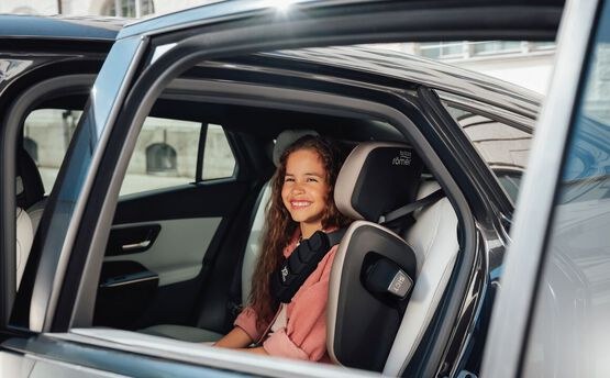 Child riding comfortably in the Britax KIDFIX PRO highback booster